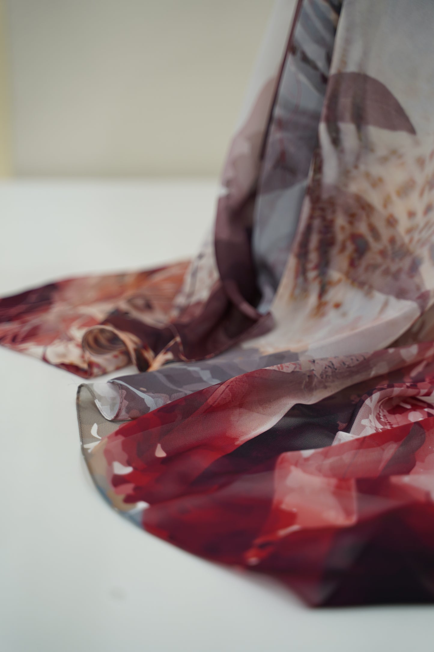 Foulard imprimé crepe chiffon