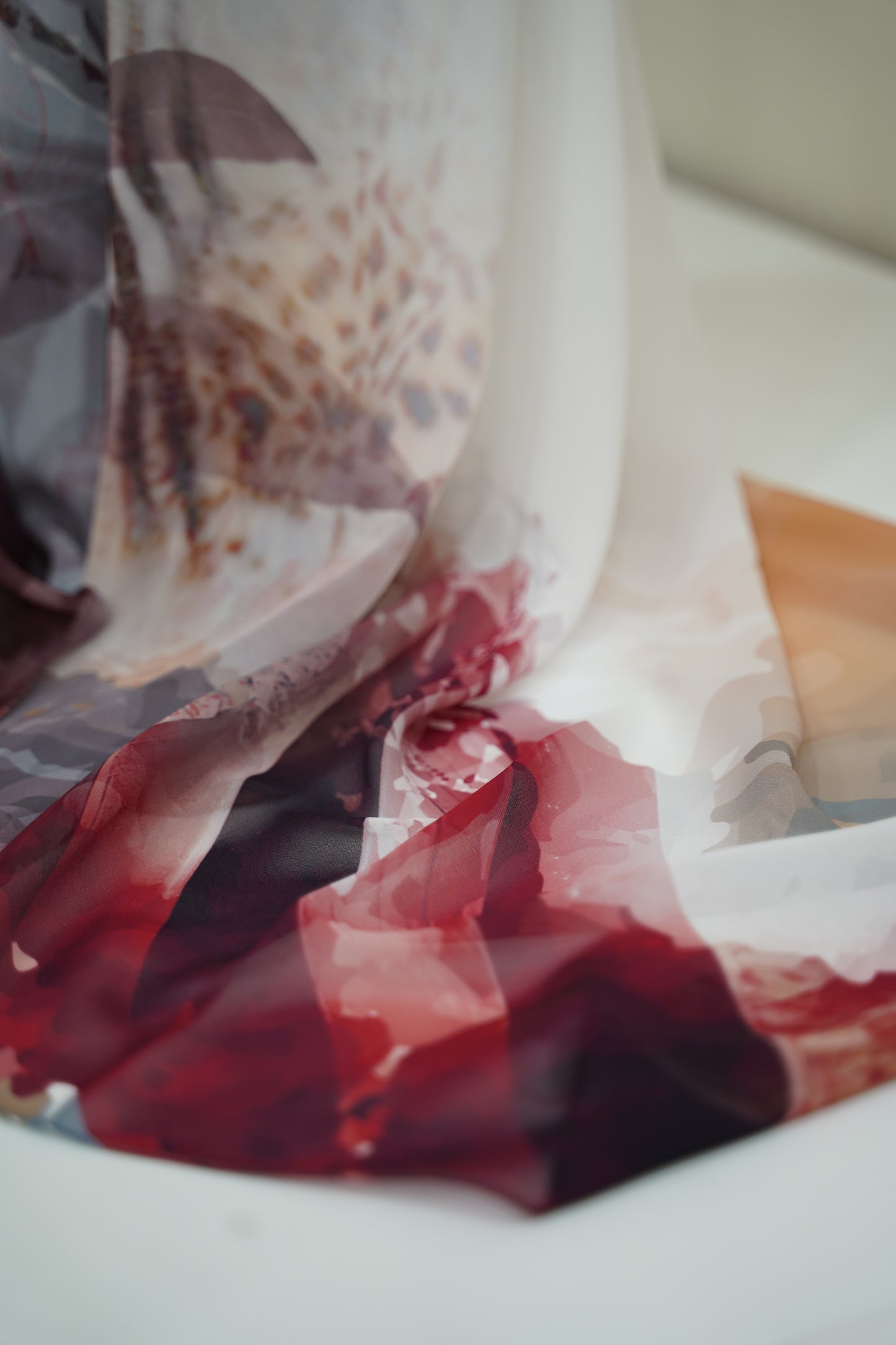 Foulard imprimé crepe chiffon