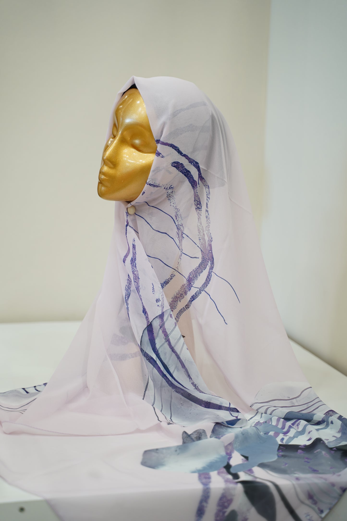 Foulard imprimé crepe chiffon