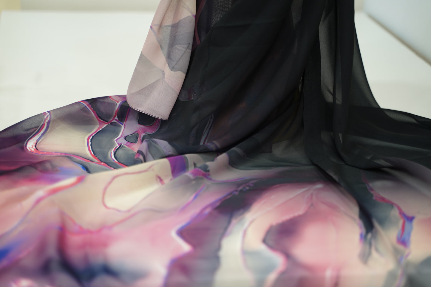 Foulard imprimé crepe chiffon