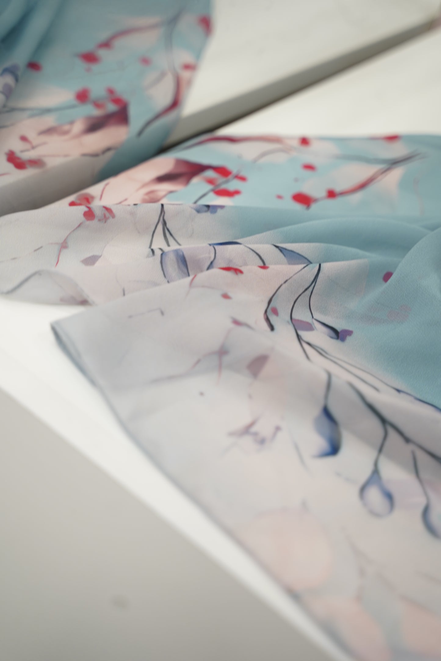 Foulard imprimé crepe chiffon
