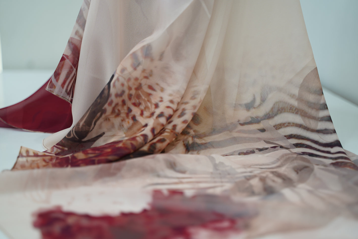 Foulard imprimé crepe chiffon