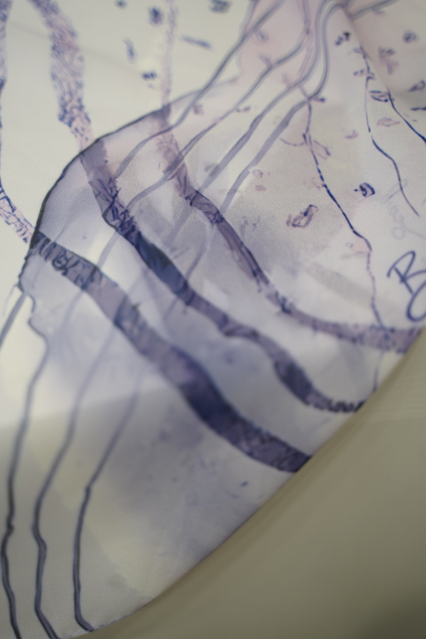 Foulard imprimé crepe chiffon