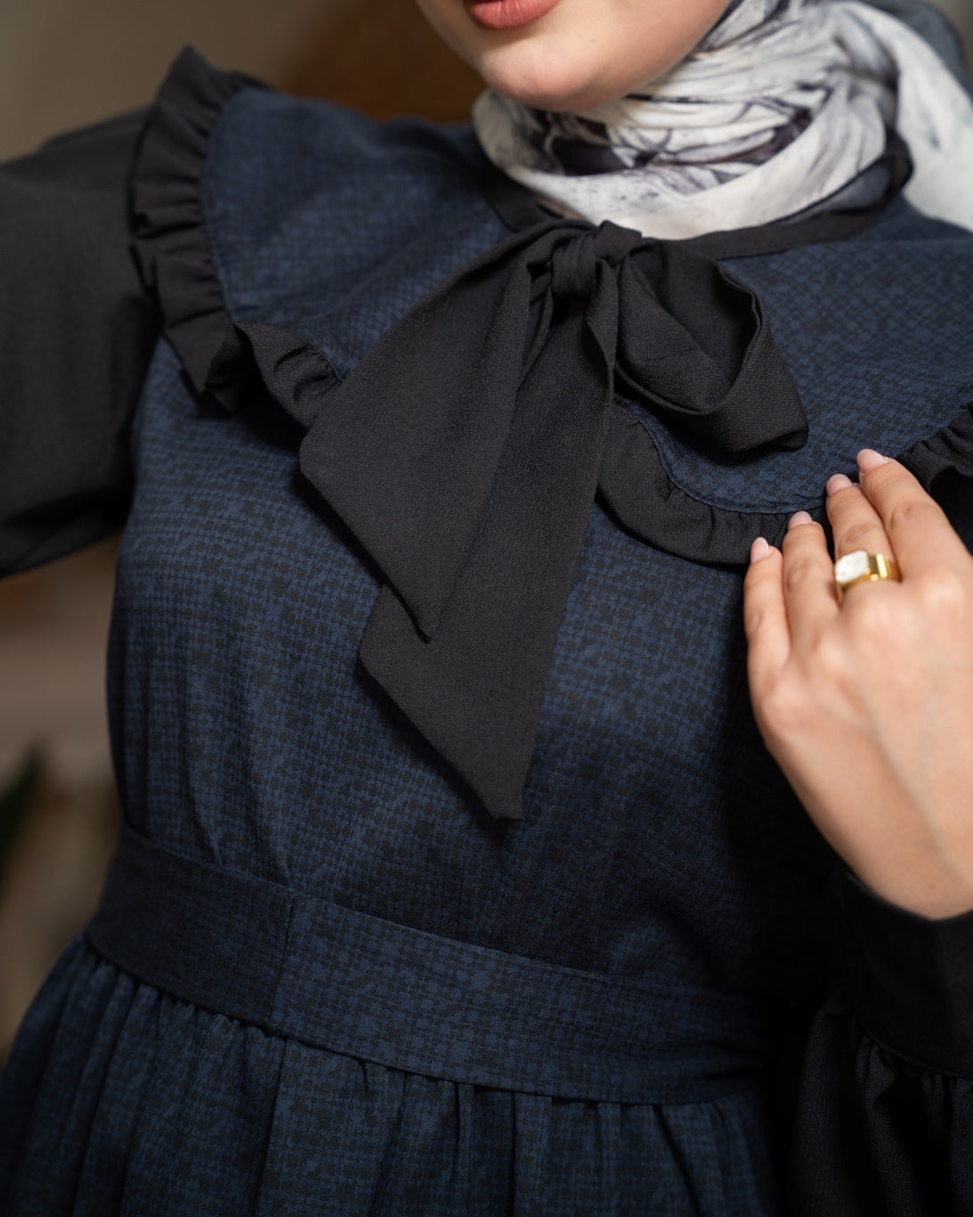 Robe Claudine Blue&Black
