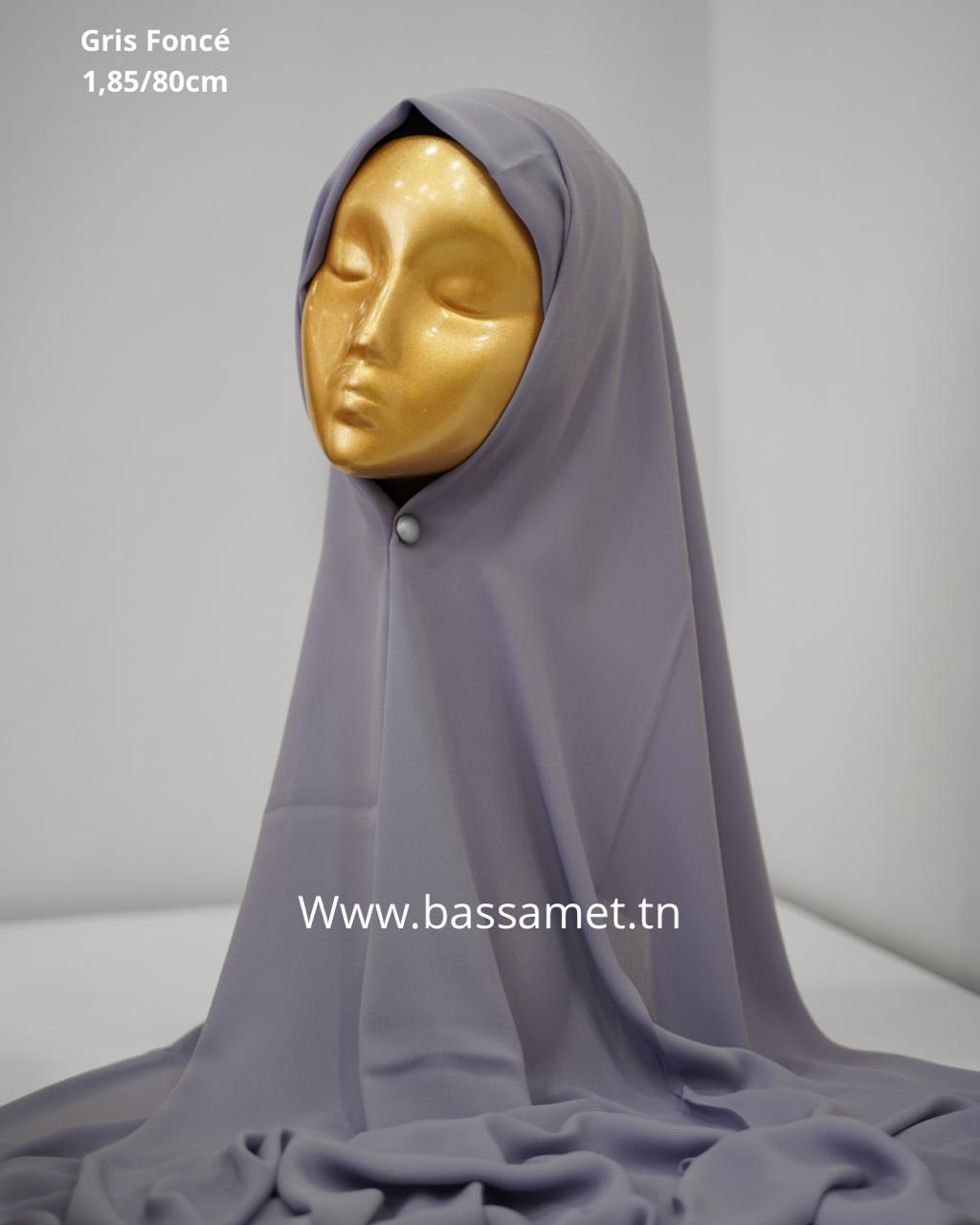 Foulard crêpe chiffon 1,85/80 Bassamet