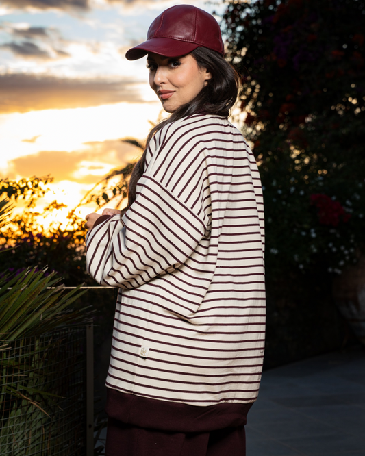 BURGUNDY STRIPED SET