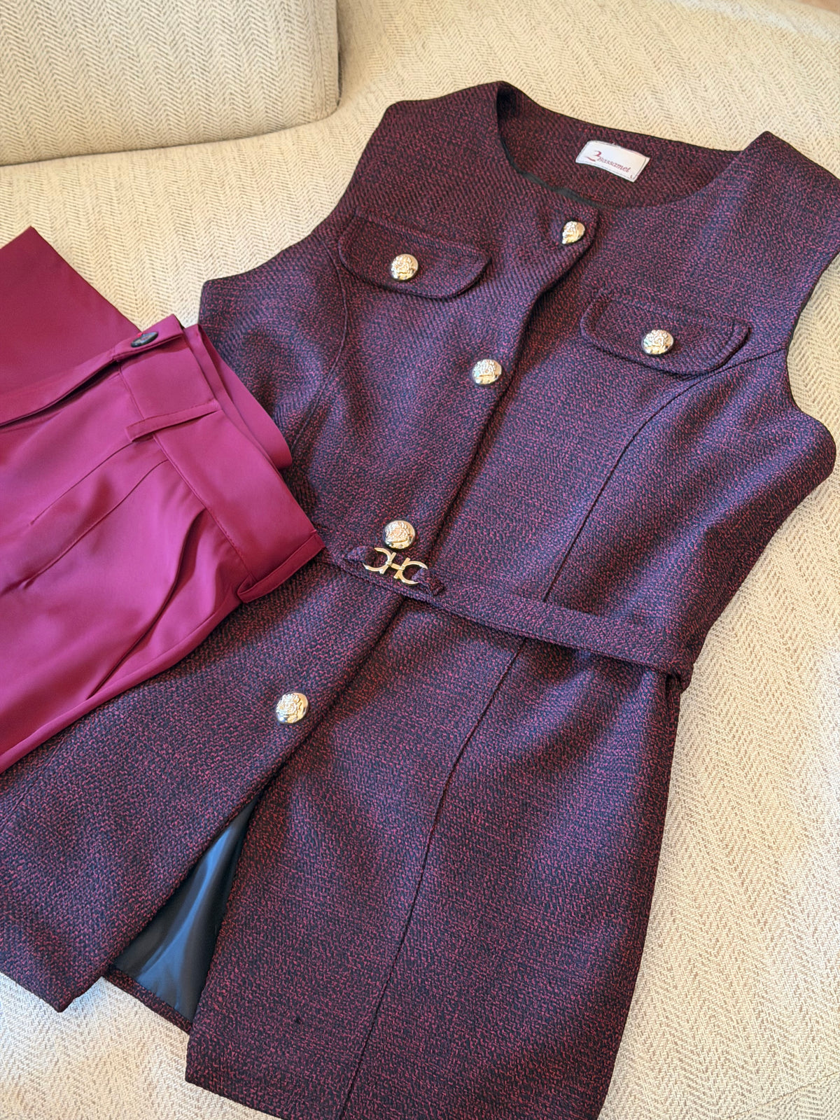 Veste en tweed sans manche