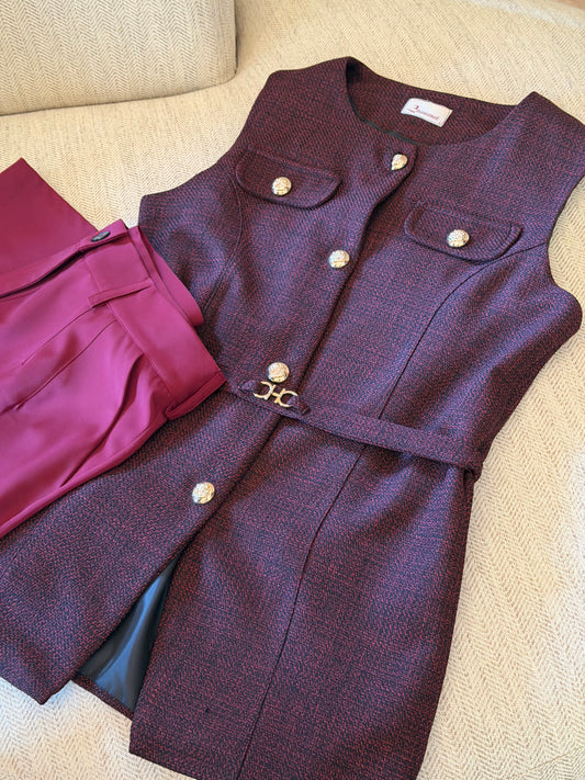 Veste en tweed sans manche