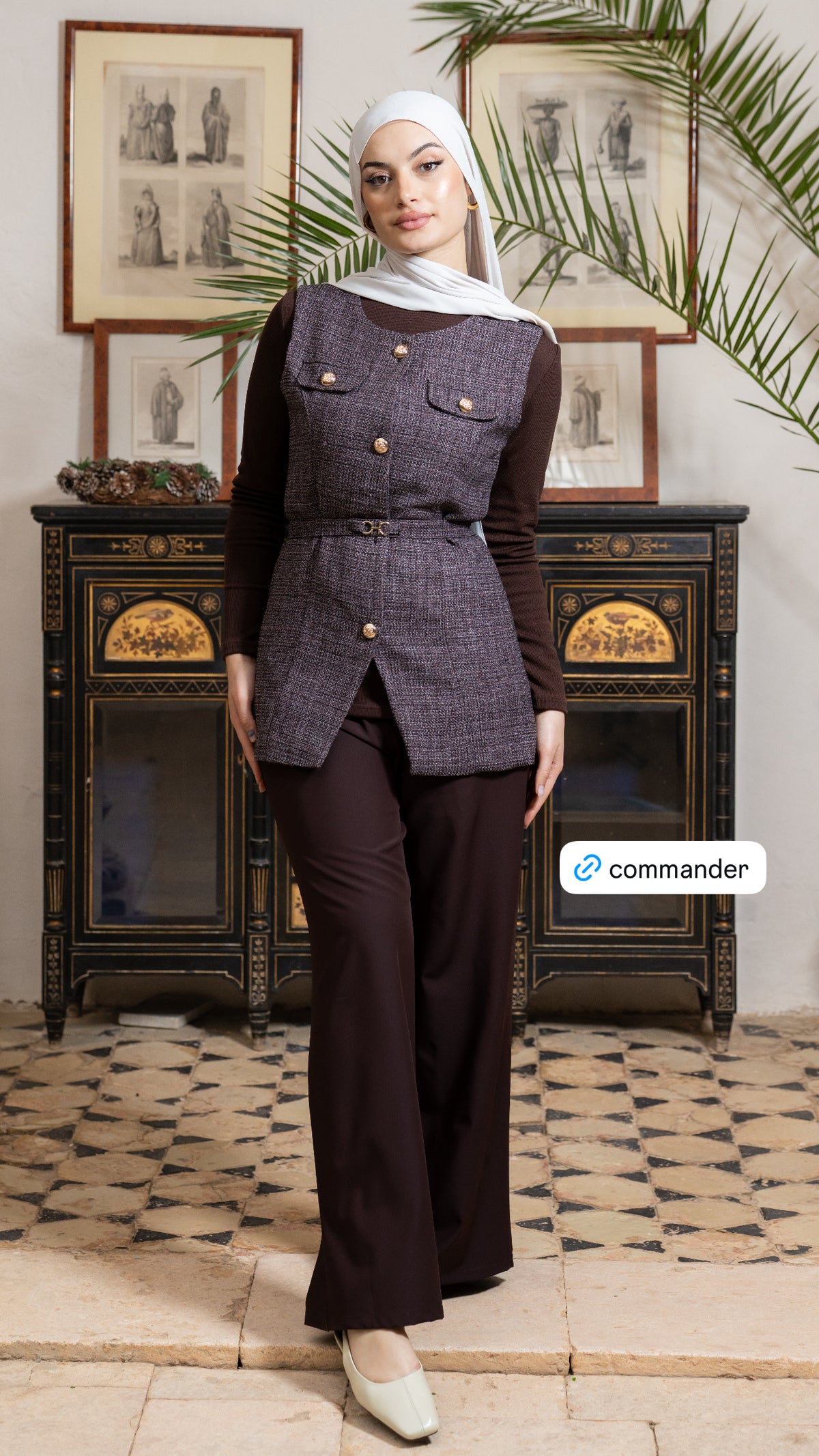 Veste en tweed sans manche