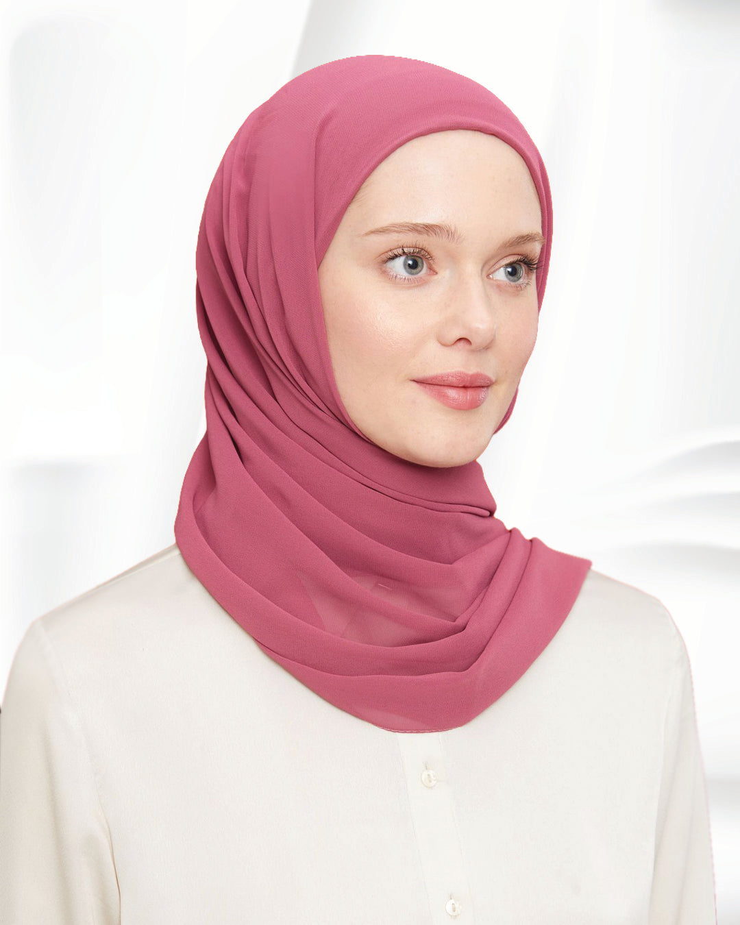 FOULARD CHIFFON AVEC BONNET EN COTON INTÉGRÉ