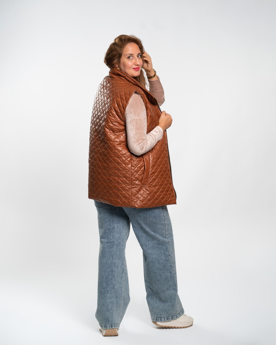 Veste Sans Manches En Semi Cuir