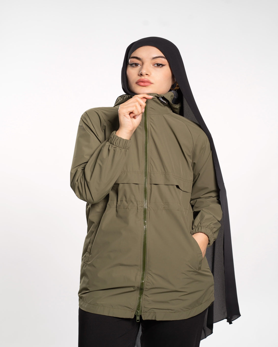 Veste Imperméable À Capuche