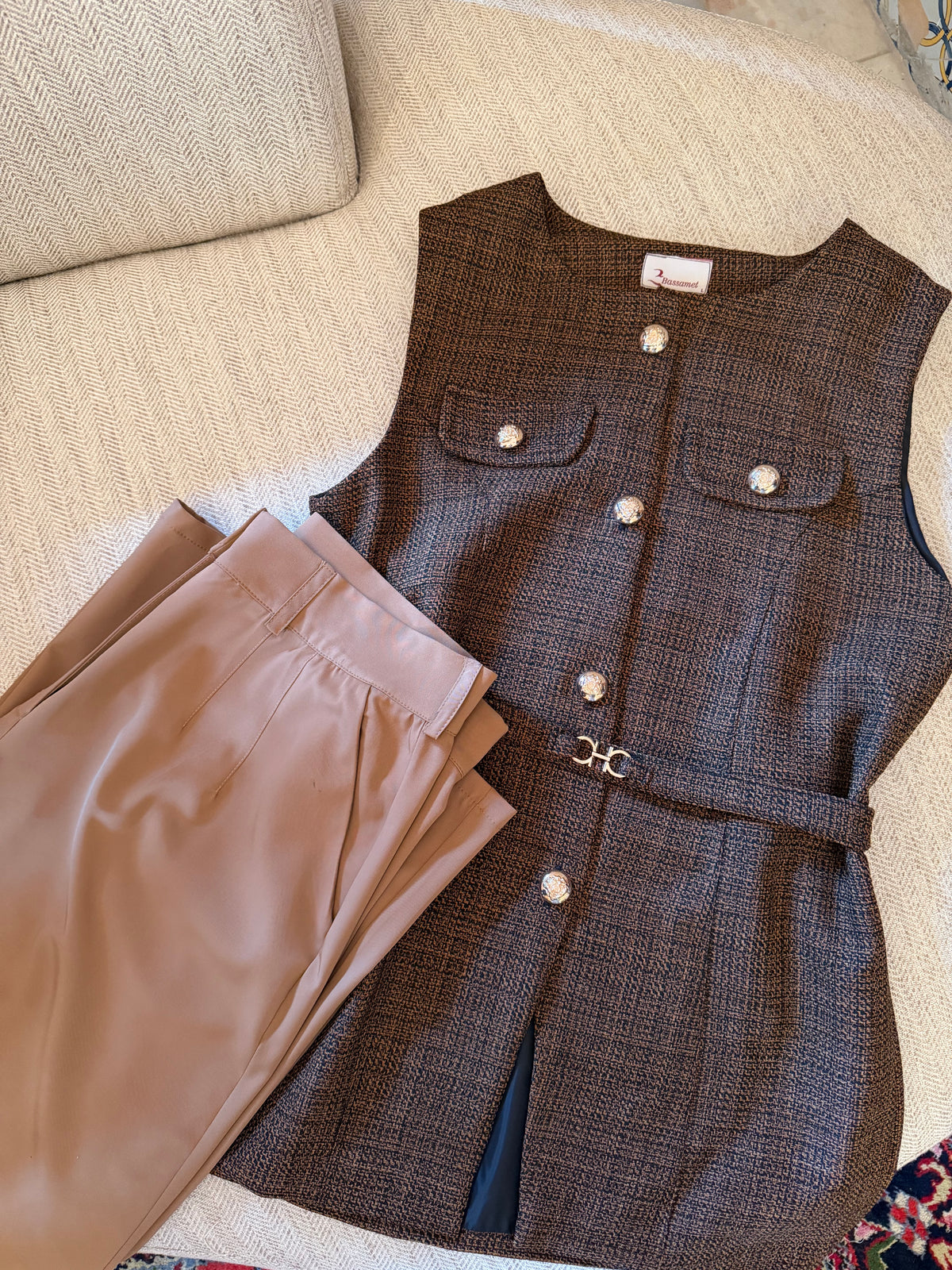 Veste en tweed sans manche