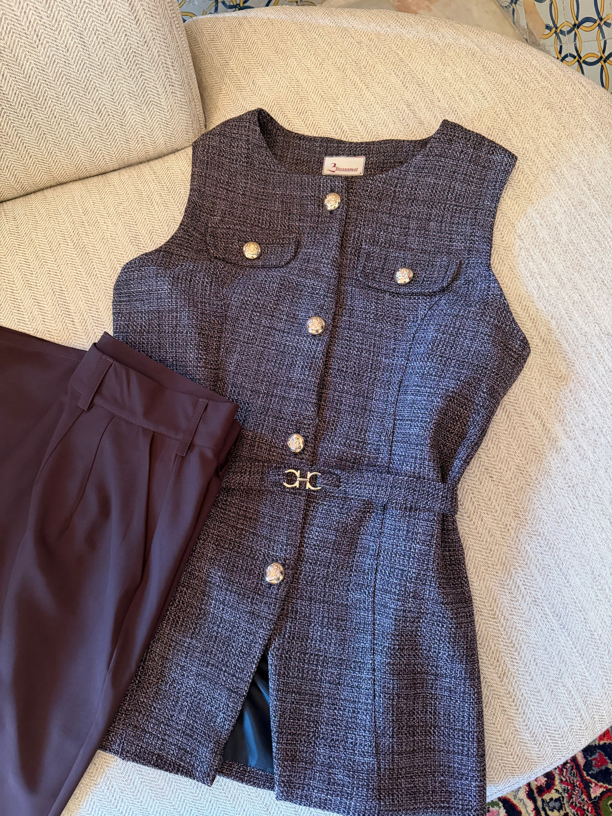 Veste en tweed sans manche