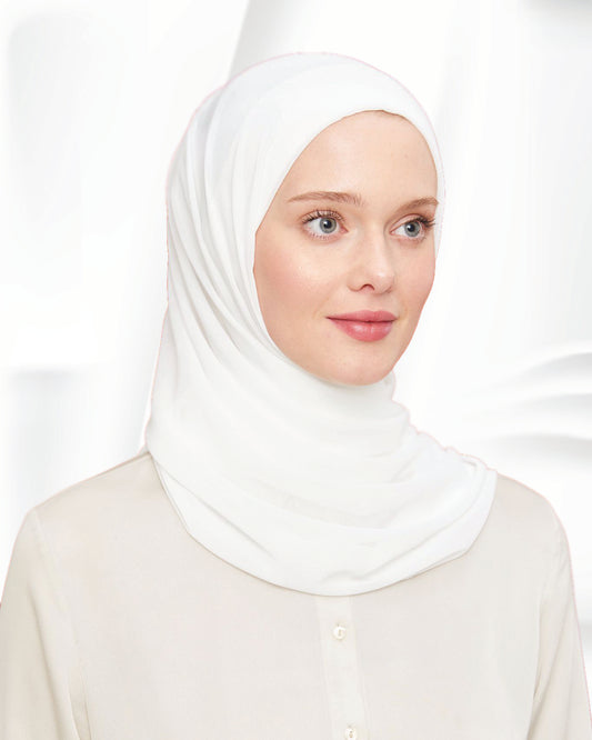 FOULARD CHIFFON AVEC BONNET EN COTON INTÉGRÉ