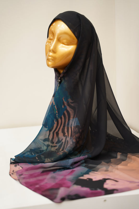 Foulard imprimé crepe chiffon