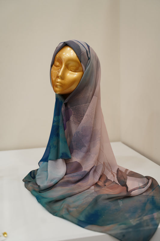 Foulard imprimé crepe chiffon