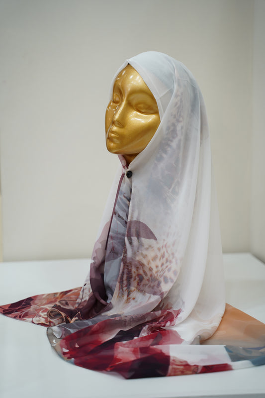Foulard imprimé crepe chiffon