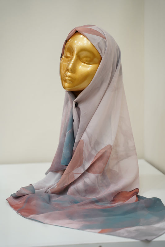 Foulard imprimé crepe chiffon