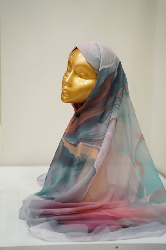 Foulard imprimé crepe chiffon