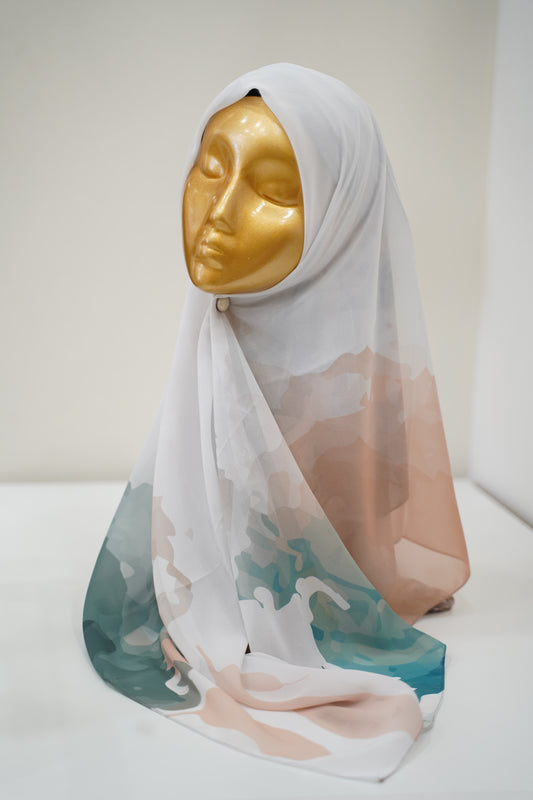 Foulard imprimé crepe chiffon