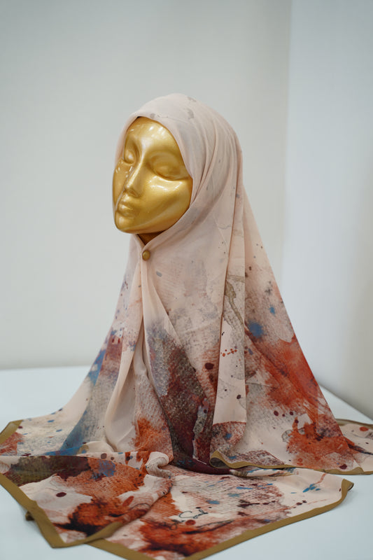 Foulard imprimé crepe chiffon