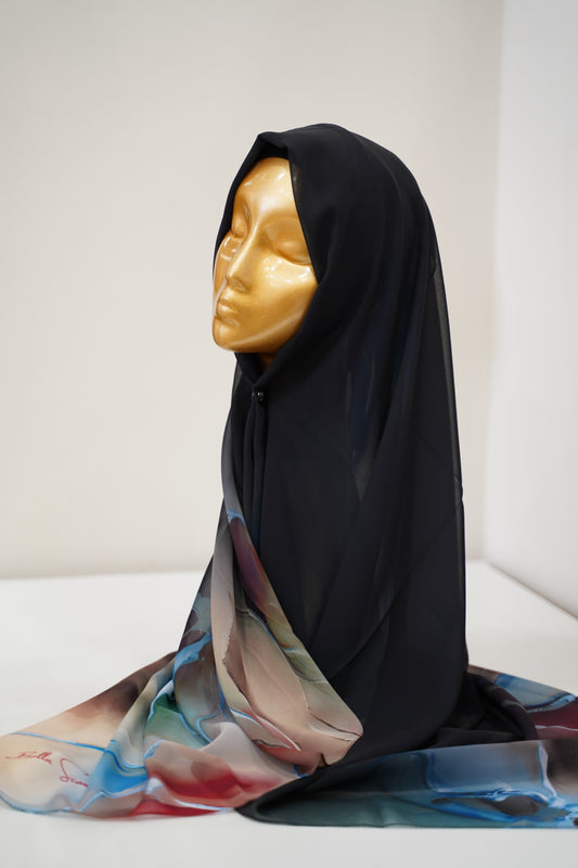 Foulard imprimé crepe chiffon