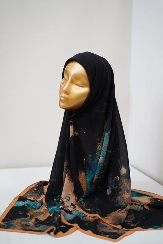 Foulard imprimé crepe chiffon