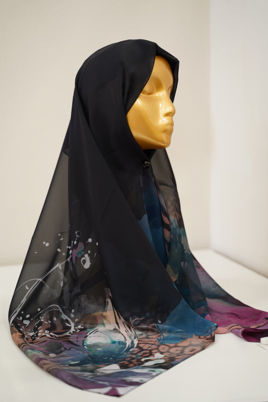 Foulard imprimé crepe chiffon