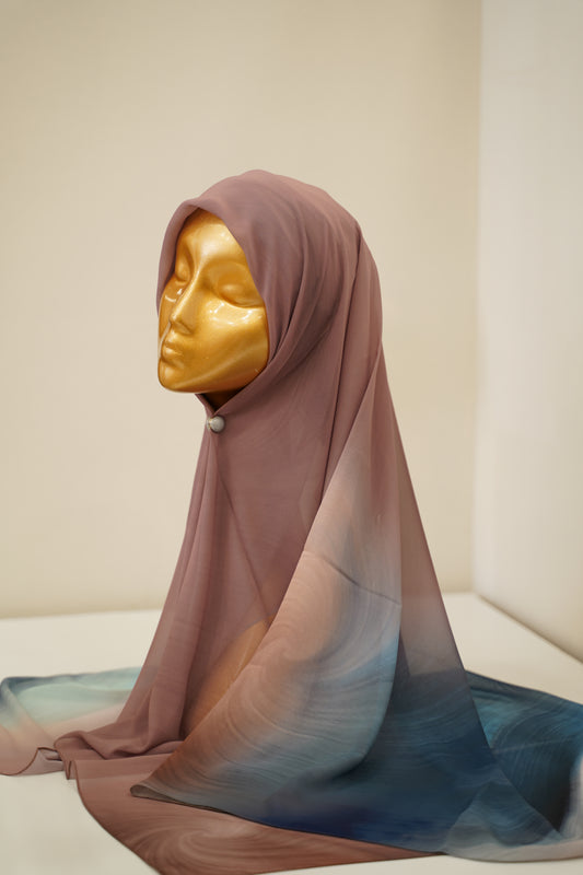 Foulard imprimé crepe chiffon