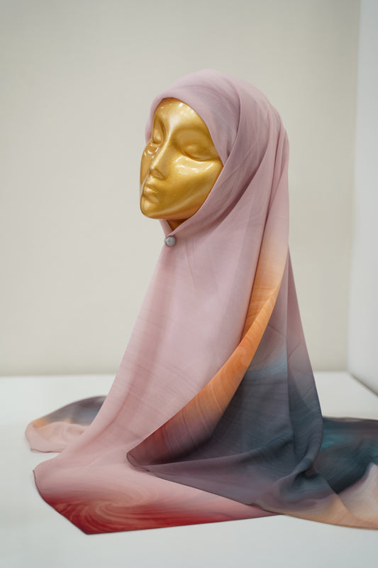 Foulard imprimé crepe chiffon