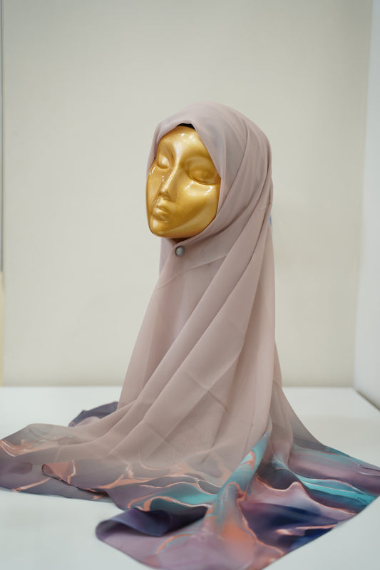 Foulard imprimé crepe chiffon