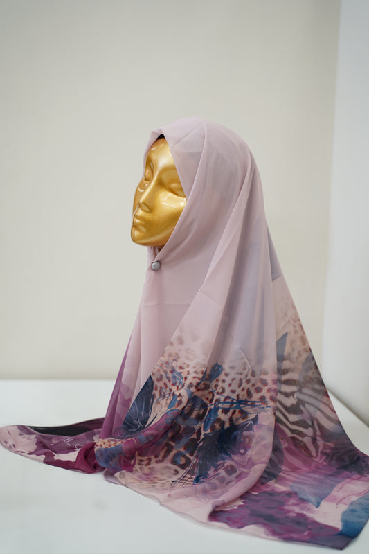 Foulard imprimé crepe chiffon