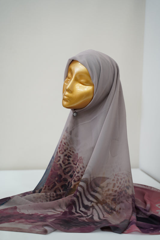 Foulard imprimé crepe chiffon