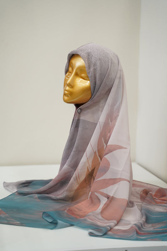 Foulard imprimé crepe chiffon