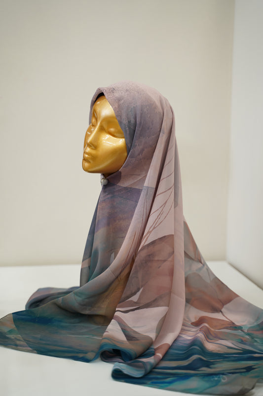 Foulard imprimé crepe chiffon