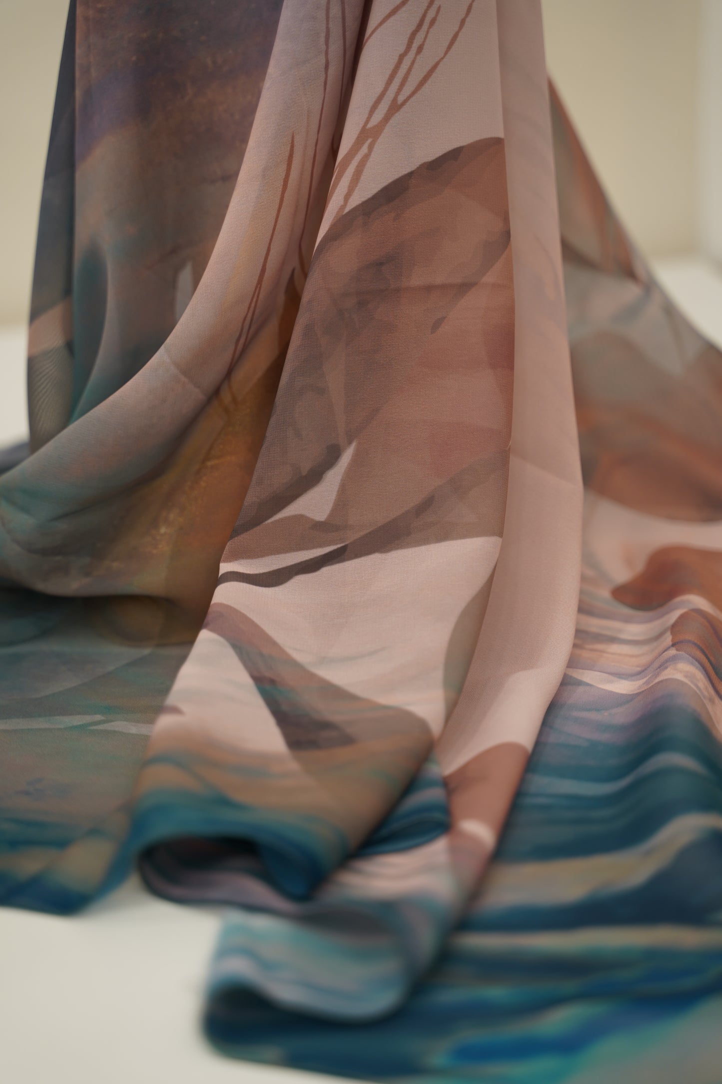 Foulard imprimé crepe chiffon