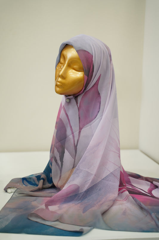 Foulard imprimé crepe chiffon