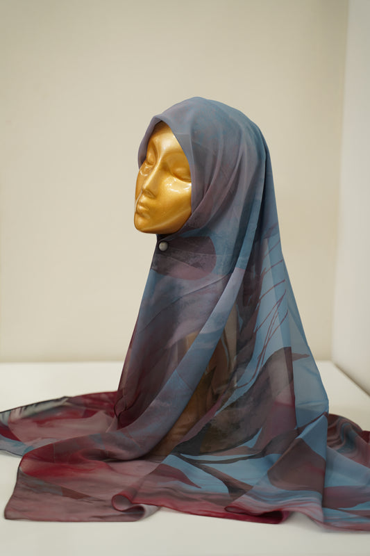Foulard imprimé crepe chiffon