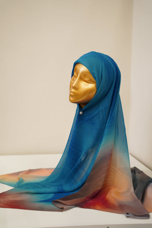 Foulard imprimé crepe chiffon