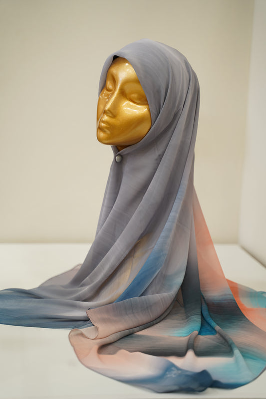 Foulard imprimé crepe chiffon