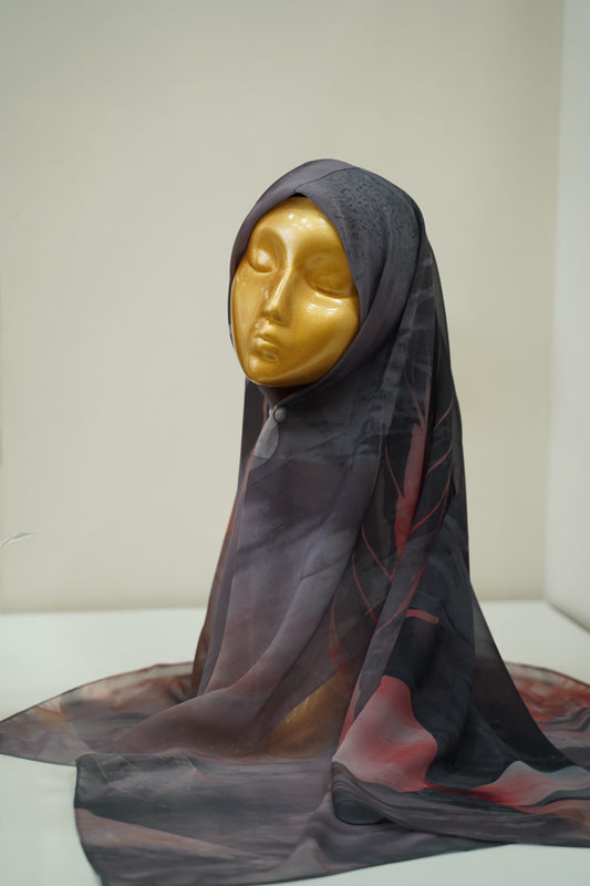 Foulard imprimé crepe chiffon