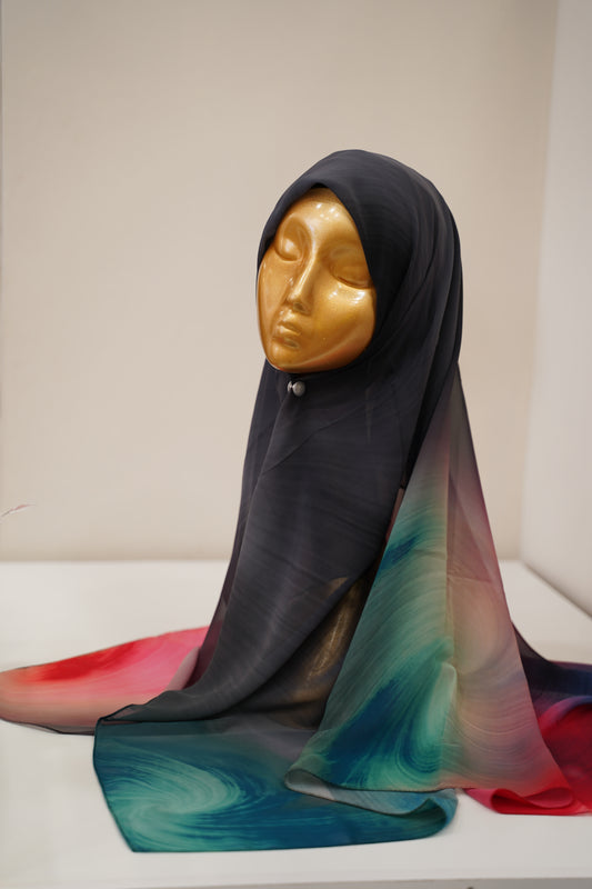 Foulard imprimé crepe chiffon
