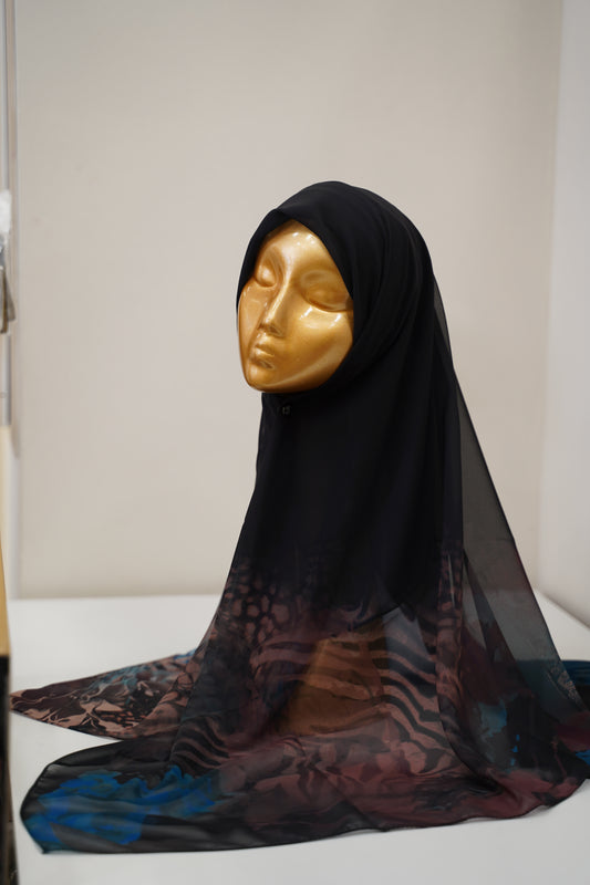 Foulard imprimé crepe chiffon