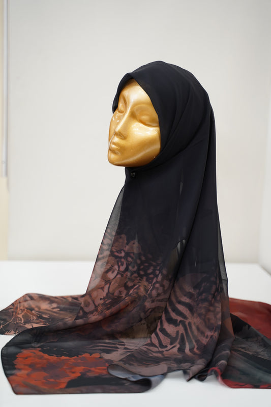 Foulard imprimé crepe chiffon