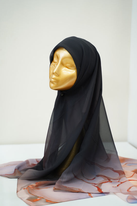 Foulard imprimé crepe chiffon