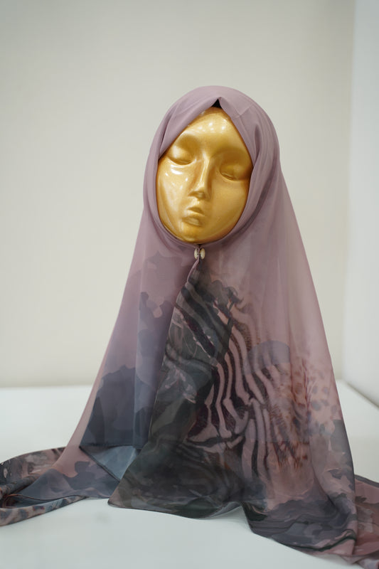 Foulard imprimé crepe chiffon