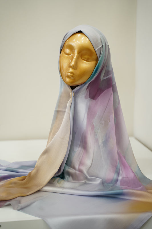 Foulard imprimé crepe chiffon