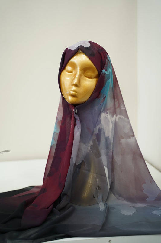 Foulard imprimé crepe chiffon