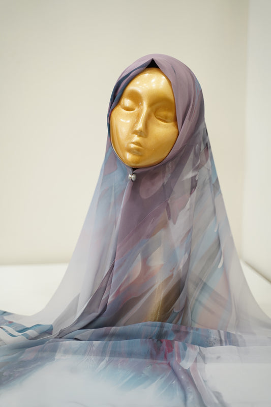 Foulard imprimé crepe chiffon